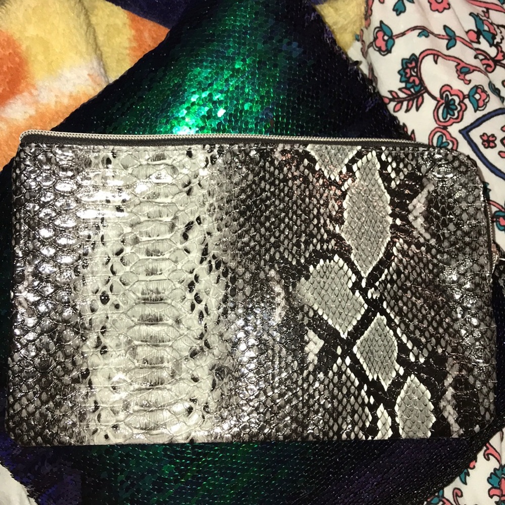 Faux Alligator print makeup bag